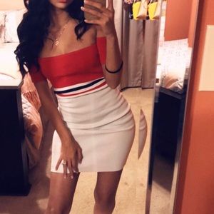 Red white & blue fashion nova dress